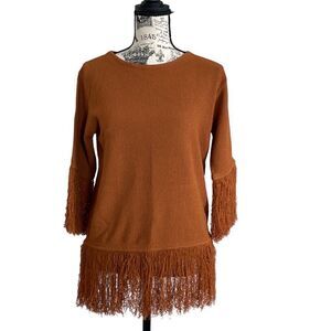 Rodebjer Ghirardelli's Cinnamon Fringe Sweater NWT M